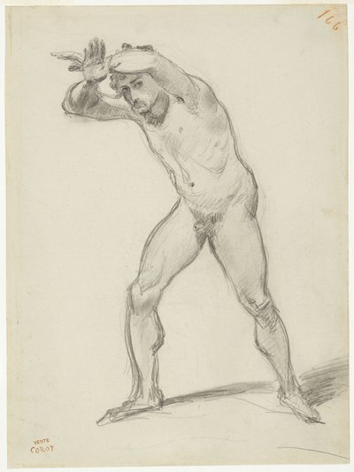 Nudo maschile in piedi da Jean-Baptiste-Camille Corot