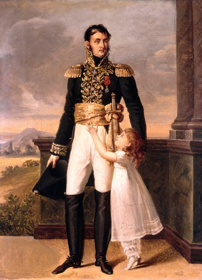 Generale Junot e sua figlia Josephine, c. 1805 da Jean Baptiste (attr. to) Isabey