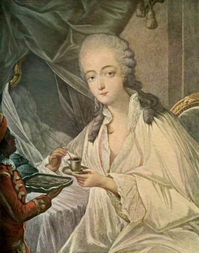 Madame Du Barry e il paggio Zamore, da "I colori francesi del XVIII secolo". da Jean Baptiste Andre (after) Gautier Dagoty
