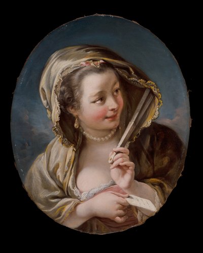 Donna con ventaglio da Jean Baptiste Deshays