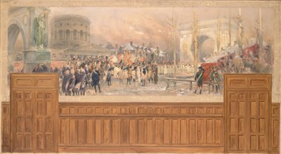 Ricevimento del Comune di Parigi, alla barriera de la Villette, delle truppe di ritorno dalla Polonia, dopo la campagna del 1806-1807 da Jean Baptiste Edouard Detaille