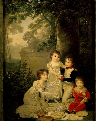 Quattro figli di Gioacchino Murat e Carolina Bonaparte (da sinistra, Letizia da Jean Baptiste Isabey