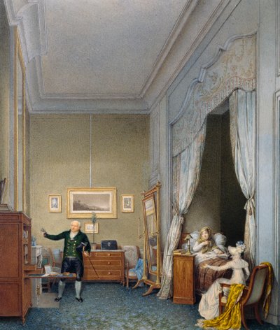 Maria Luigia nella stanza alle Tuileries dopo la nascita del Re di Roma da Jean Baptiste Isabey