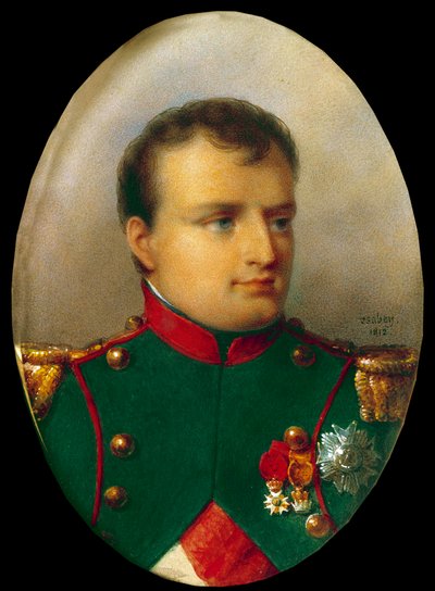 Ritratto medaglione di Napoleone I in uniforme dei cacciatori da Jean Baptiste Isabey
