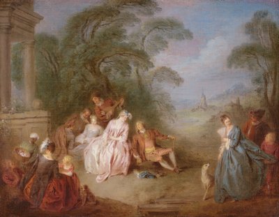 Una riunione in un parco da Jean Baptiste Joseph Pater