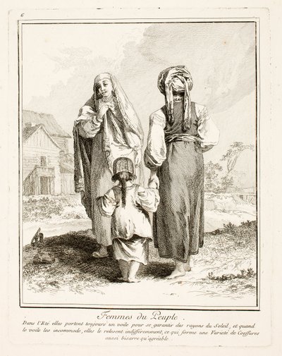 Donne del popolo, tavola sei da Divers Habillements des Peuples du Nord da Jean-Baptiste Le Prince