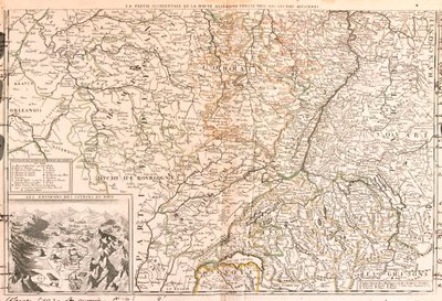 Francia (Regione: Alta Normandia, Île-de-France, Champagne-Ardenne, Rodano-Alpi, Borgogna, Alvernia, Centro), Belgio (sud Regione Vallonia), Lussemburgo, Germania (Renania-Palatinato, Saarland, Baden-Württemberg), Svizzera (Cantone: Turgovia, Appenzello) da Jean Baptiste Nolin