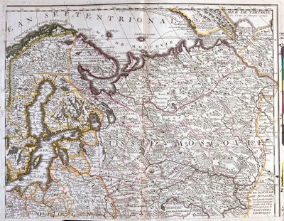 Mappa di Mosca, del Regno di Svezia, delle Province Baltiche e di parte della Polonia da Jean Baptiste Nolin