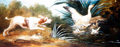 Paesaggio con un cane che insegue anatre da Jean Baptiste Oudry