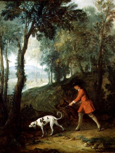 Il cacciatore con un segugio al guinzaglio, c.1727 da Jean Baptiste Oudry