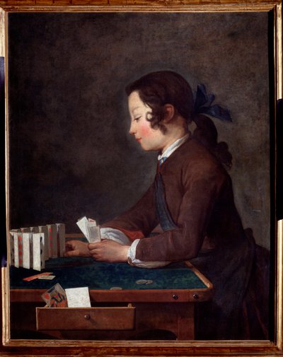 Un giovane ragazzo che gioca a carte Dipinto di Jean Baptiste da Jean Baptiste Simeon Chardin