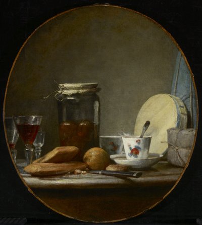 Vaso di albicocche da Jean Baptiste Simeon Chardin