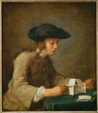 Le chateau de cartes - un castello di carte ... da Jean-Baptiste Simeon Chardin