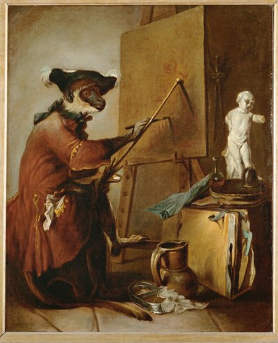 Le singe peintre - la scimmia come pittore ... da Jean-Baptiste Simeon Chardin