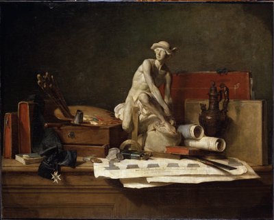 Natura morta con attributi delle arti da Jean Baptiste Simeon Chardin