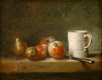 Natura morta con una tazza bianca da Jean Baptiste Simeon Chardin