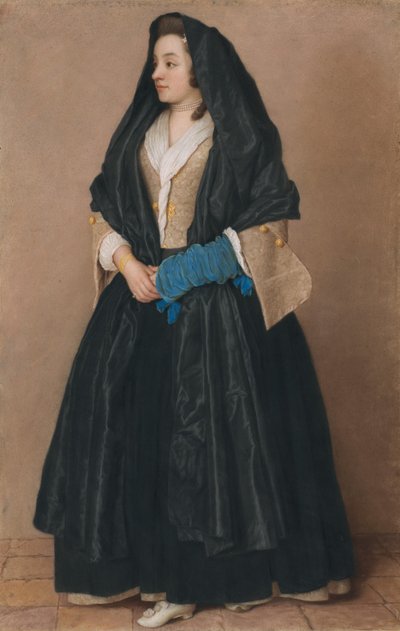 Una giovane donna elegante in costume maltese da Jean-Étienne Liotard