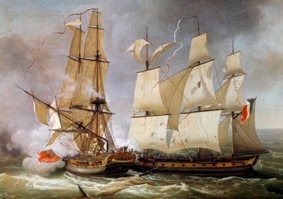Battaglia navale tra la corvetta francese La Bayonnaise e la fregata inglese L