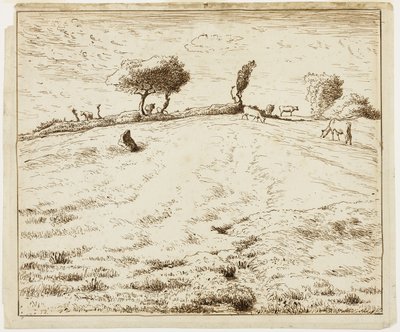 Paesaggio - Collina di Gruchy, Normandia da Jean Francois Millet