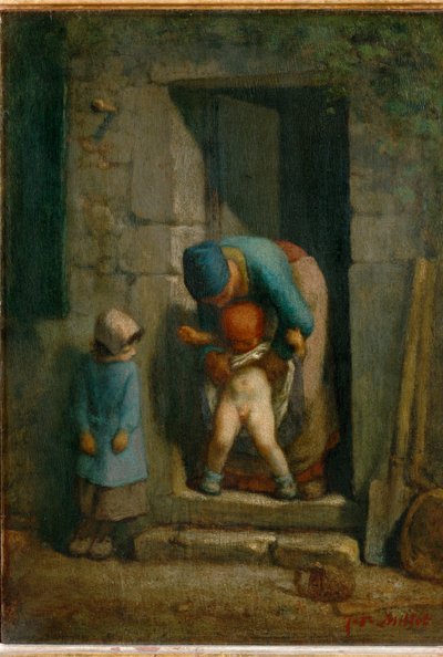 Precauzione materna (dipinto su tela) da Jean-Francois Millet