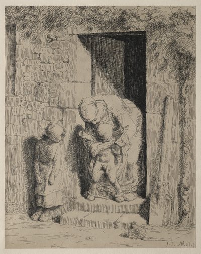 La precauzione materna da Jean-Francois Millet
