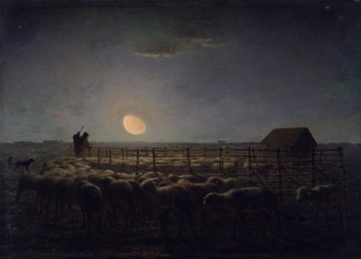 Il recinto delle pecore, al chiaro di luna da Jean Francois Millet