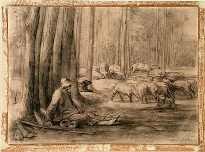 Il luogo di bevuta nella foresta da Jean Francois Millet