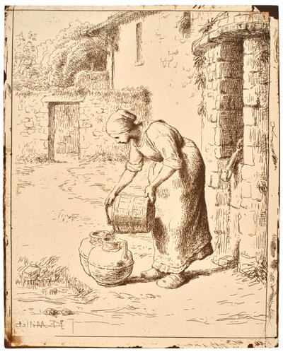 Donna che svuota un secchio da Jean-Francois Millet