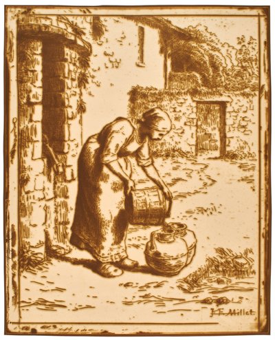 Donna che svuota un secchio da Jean-Francois Millet