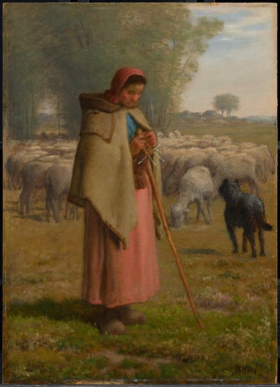 Giovane ragazza che custodisce le sue pecore da Jean-Francois Millet