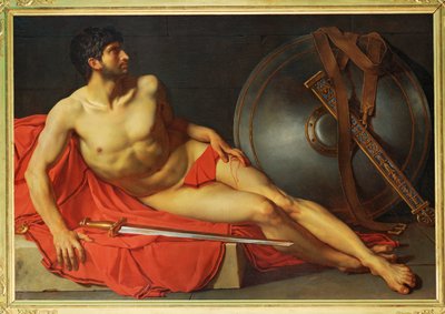 Soldato romano ferito (dipinto su tela) da Jean Germain Drouais