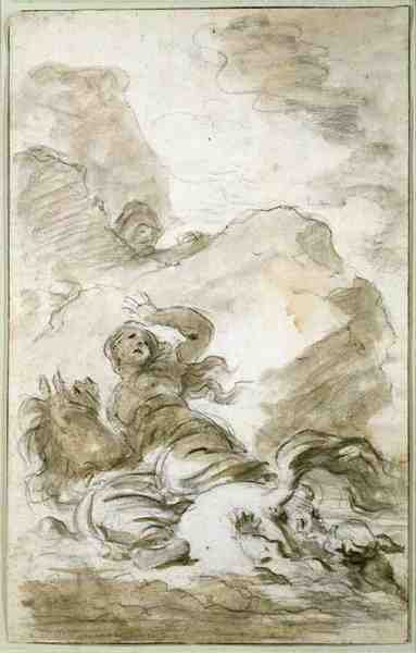 Angelica Raggiunge la Riva Dove il Eremita è in Attesa da Jean Honore Fragonard