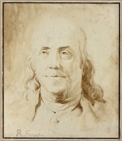 Benjamin Franklin, 1778 circa (pennello e inchiostro marrone) da Jean Honore Fragonard