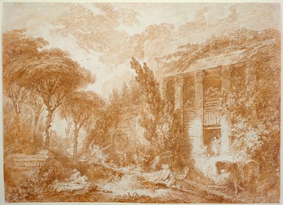 Paesaggio del parco del castello di Marburgo da Jean-Honore Fragonard