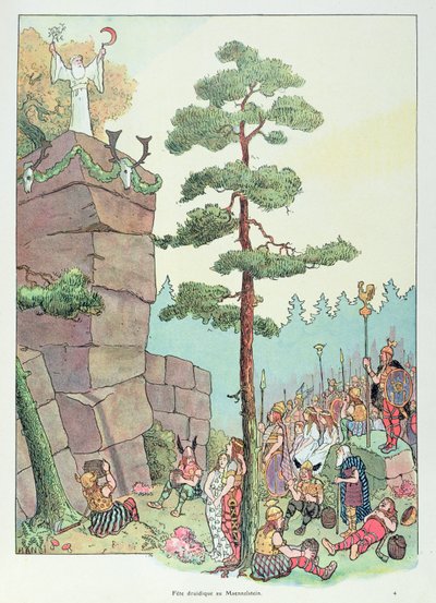 Festival dei Druidi a Maennelstein, Alsazia, illustrazione da 
