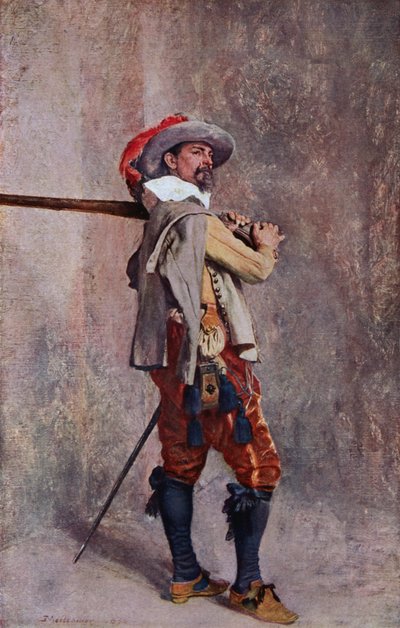 Un moschettiere del tempo di Luigi XIII di Francia da Jean Louis Ernest (after) Meissonier