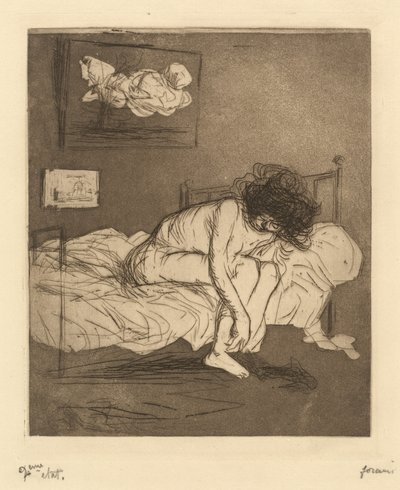 Donna che si infila le calze (Woman Putting On Her Stockings) da Jean-Louis Forain