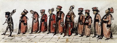 Parata dei dottori, disegno di Charcot da Jean Martin Charcot