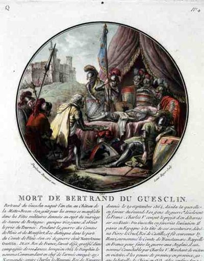 La morte di Bertrand du Guesclin (1311-80) da Jean (after) Duplessis Bertaux