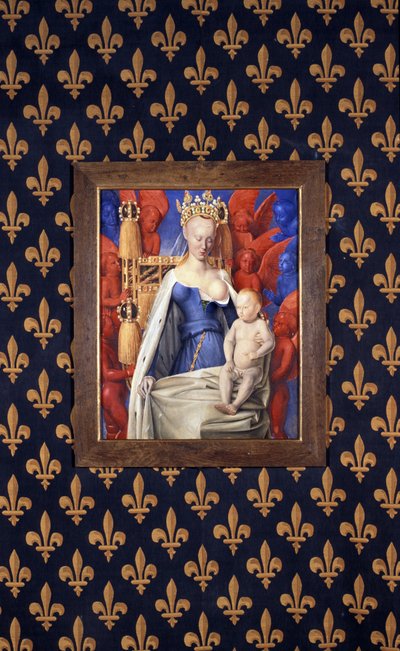 La Vergine che allatta in un mantello di ermellino raffigurata come Agnès Sorel - (dopo la Vergine di Anversa, di Jean Fouquet, circa 1452-1455) da Jean (after) Fouquet