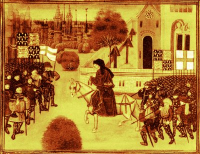 Sermone ai contadini di John Ball, miniatura delle Cronache di Jean Froissart (XIV secolo). da Jean (after) Froissart