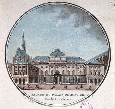 Facciata del Palais de Justice, c.1785 da Jean (after) Testard