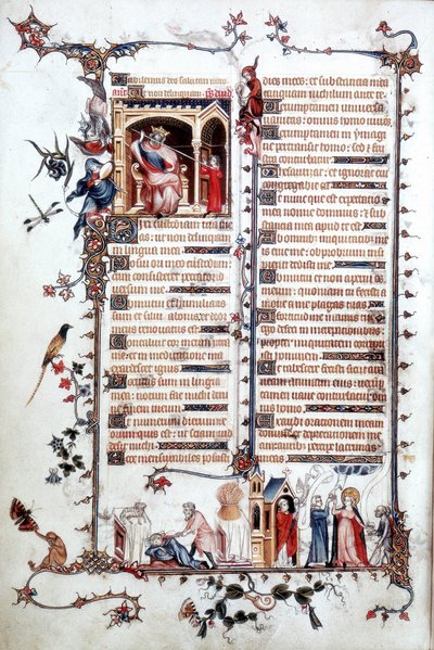 David davanti a Saul, dal Breviario di Belleville, c.1323-26 da Jean (studio of) Pucelle