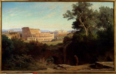 Veduta del Colosseo dal Monte Palatino a Roma. Dipinto di Achille Benouville (1815-1891) 1870 da Jean Achille Benouville