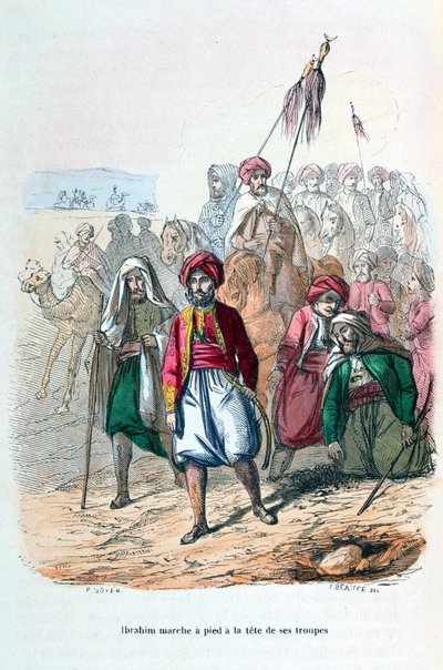 Ibrahim Pasha alla testa delle sue truppe da Jean Adolphe Beauce
