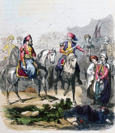 La Battaglia di Nezib (Nisib, Nizib, Nizip) 24 giugno da Jean Adolphe Beauce