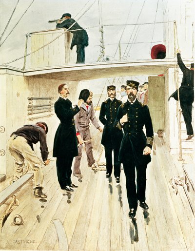 Marina degli Stati Uniti: Contrammiraglio, Capitano e Guardiamarina da Jean Alexandre Michel Andre Castaigne
