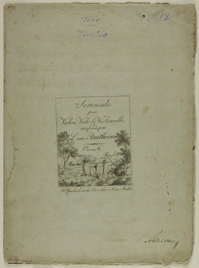 Serenata per violino, viola e violoncello, composta da Ludwig von Beethoven da Jean Andre