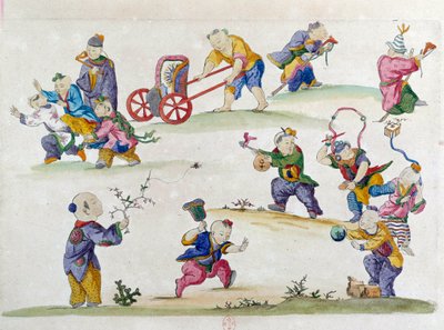 Disegno da un vaso cinese: gioco dei bambini. Dipinto di Jean Antoine Fraisse (XVIII secolo) da Jean Antoine Fraisse