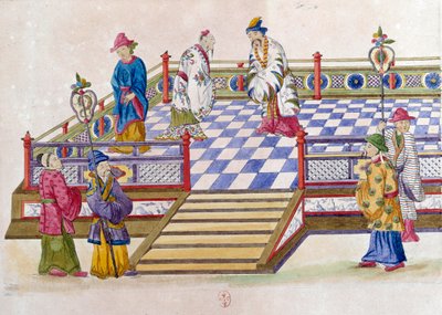 Disegno da un vaso cinese: scena al palazzo. Dipinto di Jean Antoine Fraisse (XVIII secolo) da Jean Antoine Fraisse